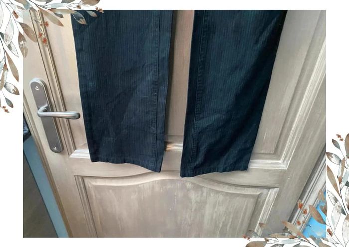 Pantalon noir rayés blanc Brice taille 42 - photo numéro 4