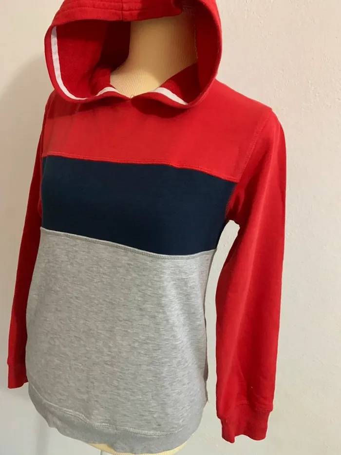 Sweat à capuche tricolore Gémo – 12 ans - photo numéro 2