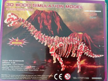 Long Neck Dragon - Puzzle Bois 3D dinosaure