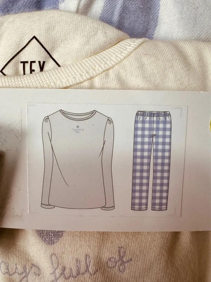 Taille 4-5 ans lot de 2 pyjamas 2 pièces coton flanelle fille Tex violet menthe Neufs 🌷 - photo numéro 3
