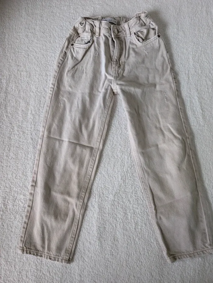 🪶 Jean beige Zara - 10 ans - photo numéro 2