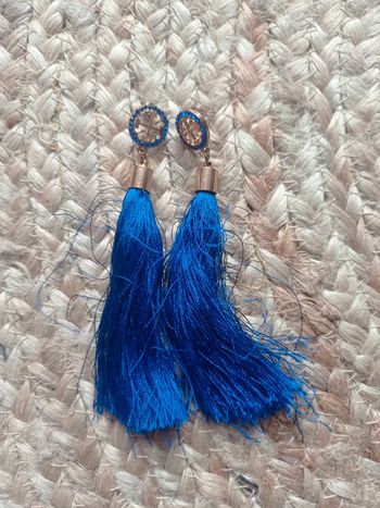 Boucle d'oreilles pampilles bleu roi 🔄