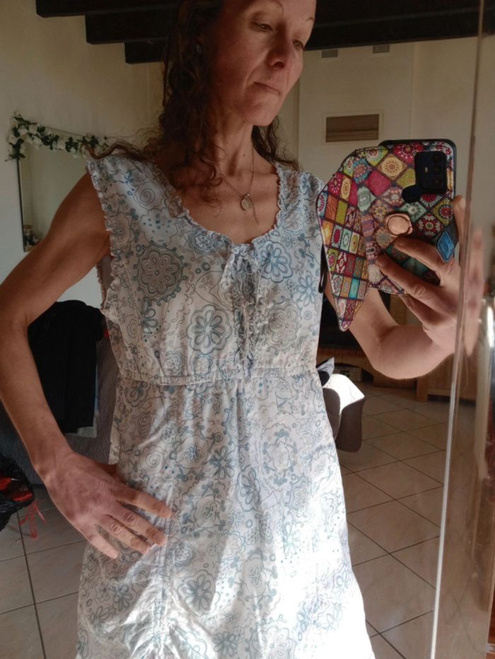 Robe fantaisie 48 blanche bleu grise Fantaisie c19 - photo numéro 6