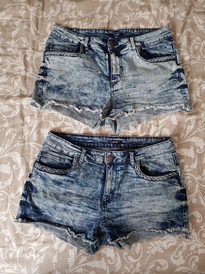 Lot de 2 shorts en jean bleu effet délavé Kiabi - photo numéro 3