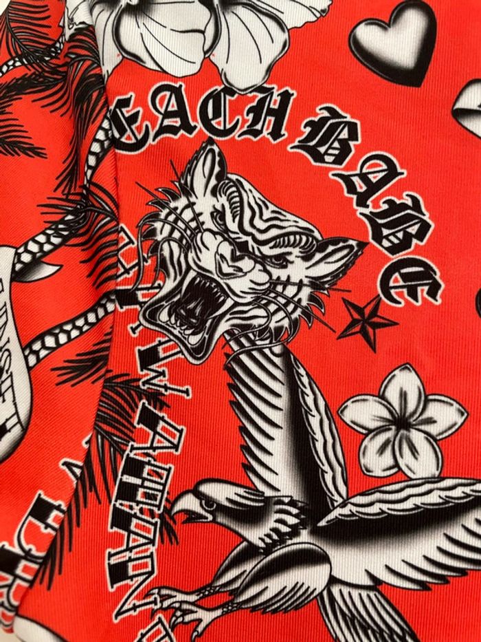 Bershka Top rouge avec ouverture sur côté - photo numéro 2