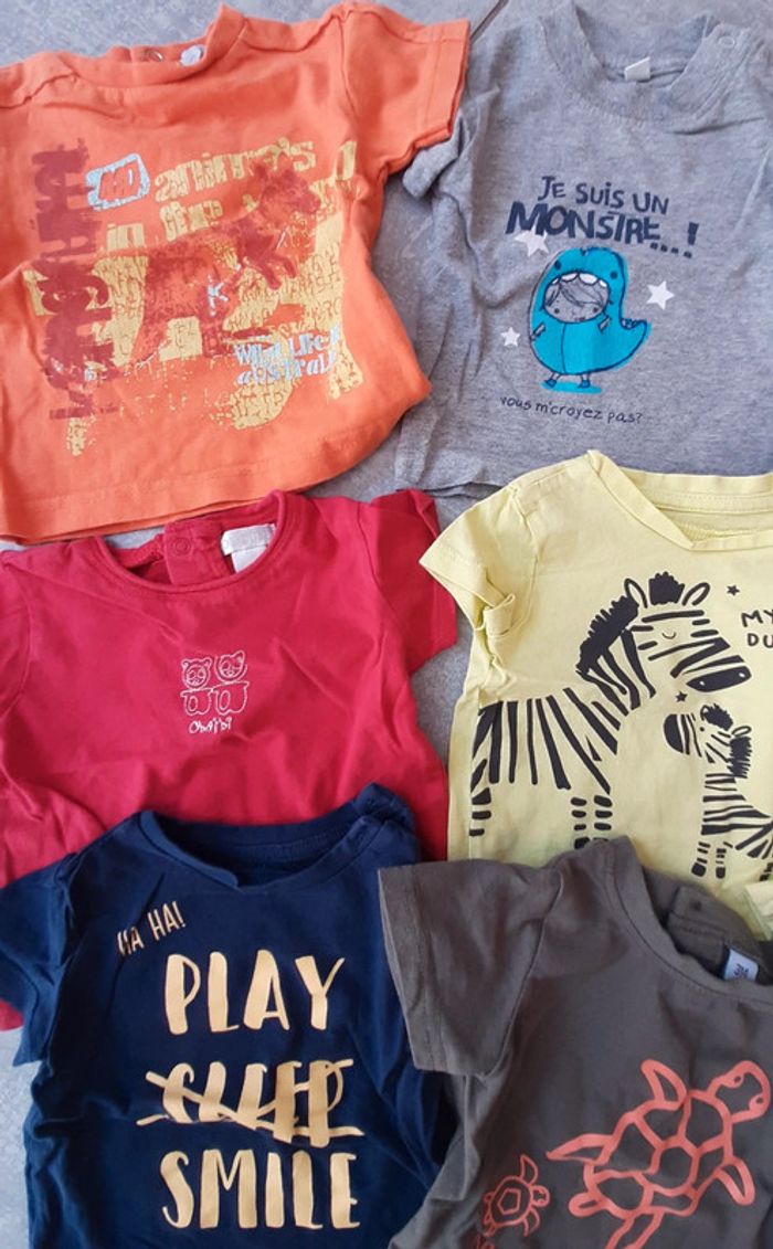 Lot 9 tee shirts mc garçon 3mois - photo numéro 2