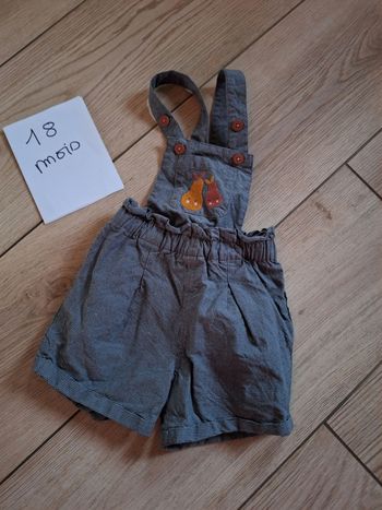 Combi-short salopette 18 mois fille 