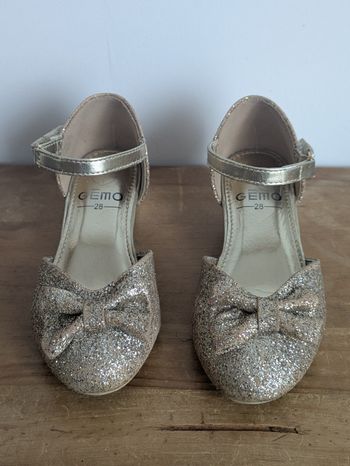 Chaussure à talon pailletée  doré fille taille 28
