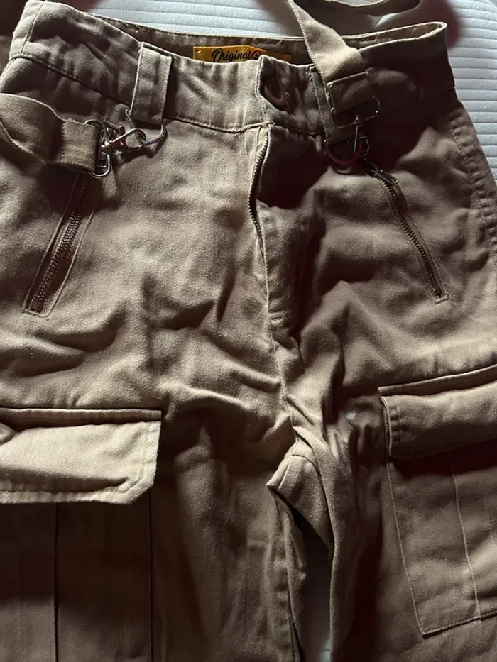 Pantalon cargo beige foncé Jennyfer - photo numéro 3