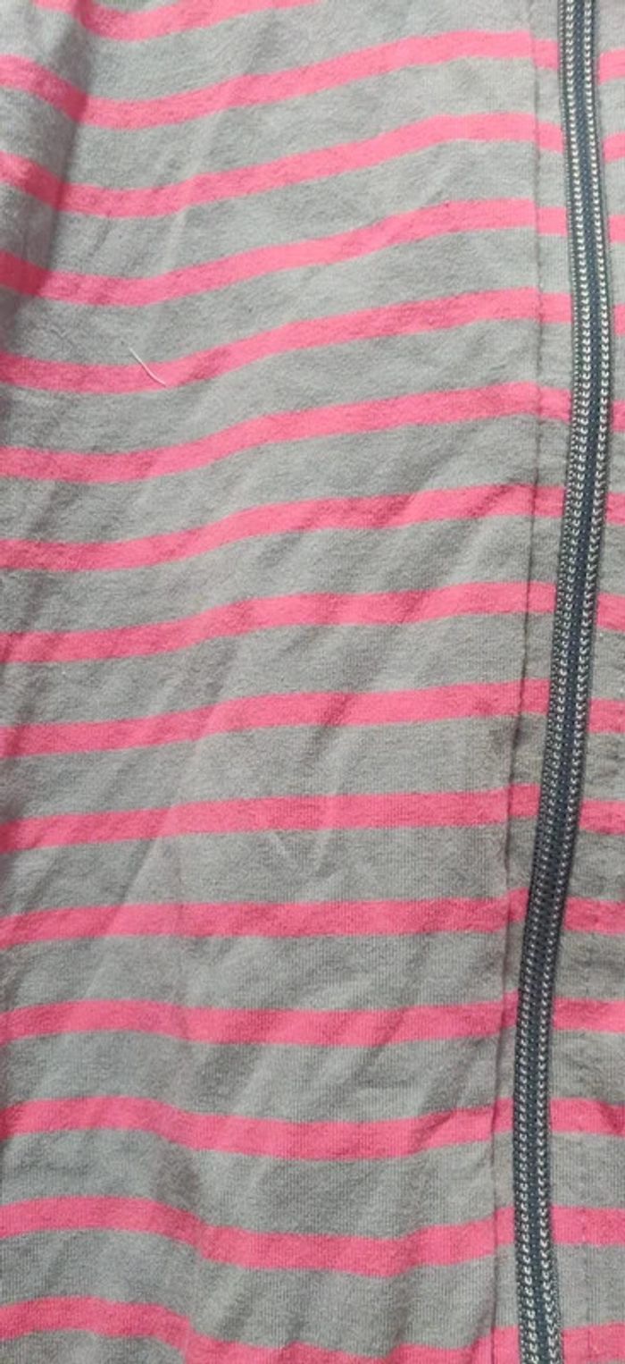 Gilet sweat zippé kaki rayé rose Somewhere 38/40 - photo numéro 2