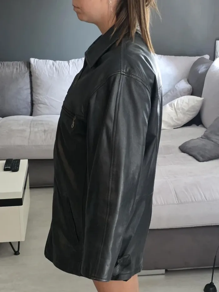 Veste en cuir véritable - photo numéro 3