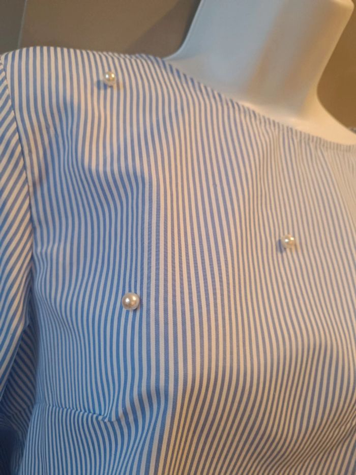 Blouse rayée bleue et blanche - photo numéro 4