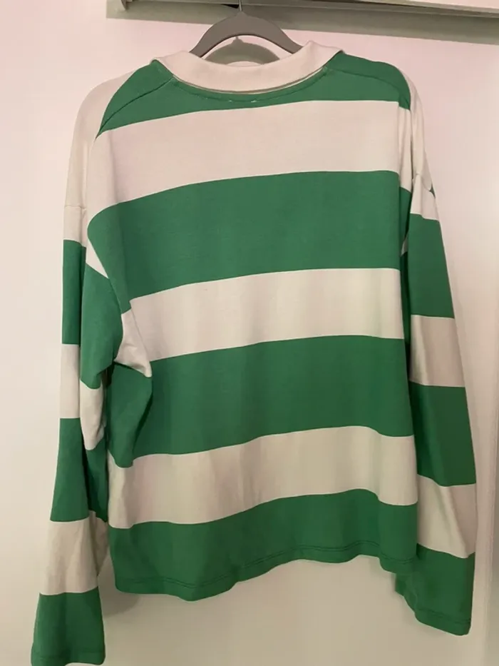 Polo rayée vert et blanc femme taille 36 de marque Pimkie très bon état - photo numéro 5