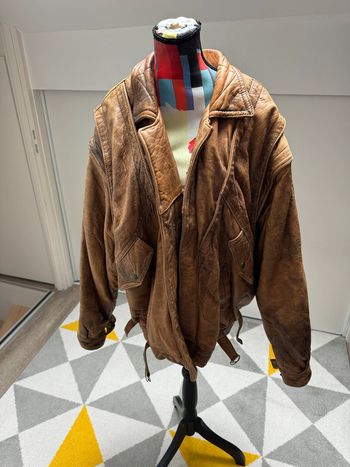 Blouson aviateur en cuir vintage Taille L