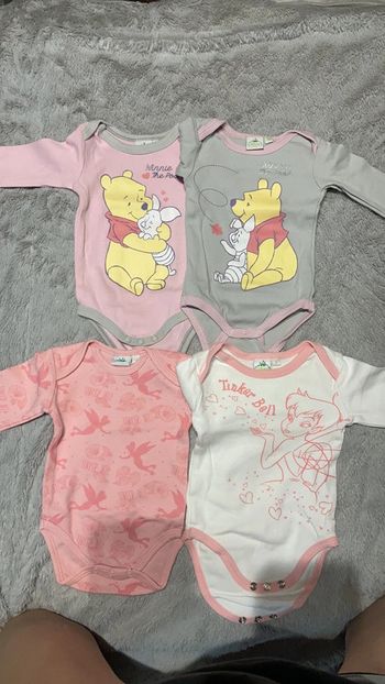 Lot de 4 bodies manches longues disney