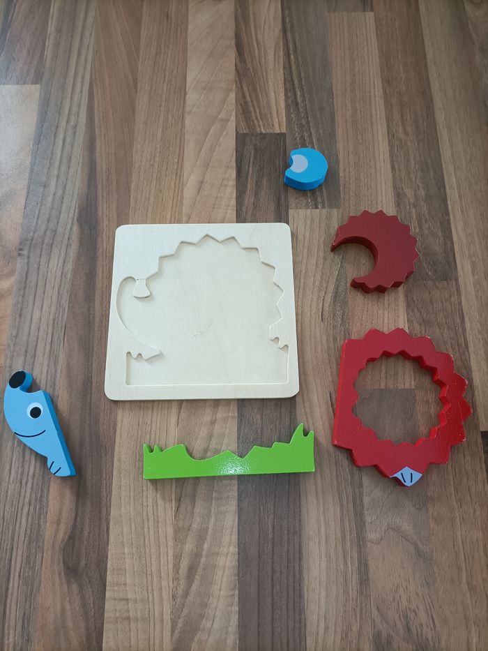 Puzzle bois 5 pièces hérisson - photo numéro 2