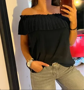 Superbe haut chic à épaules dénudées  – Massimo Dutti – Neuf – Taille