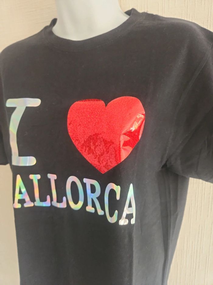 Tee-shirt coton manches courtes noir I Love Mallorca S - photo numéro 6