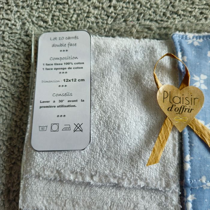 10 lingettes lavables 12x12 cm - photo numéro 3