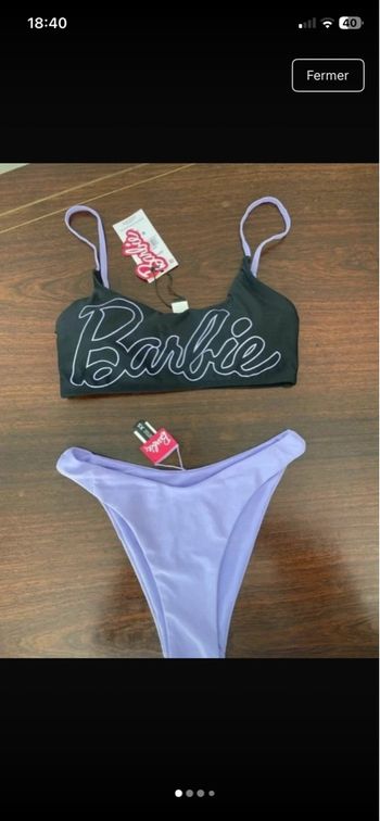 Maillot de bain 2 pièces Barbie neuf avec étiquette 