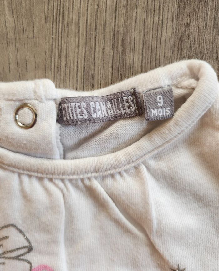 T-shirt haut manches longues fille 9 mois - photo numéro 3