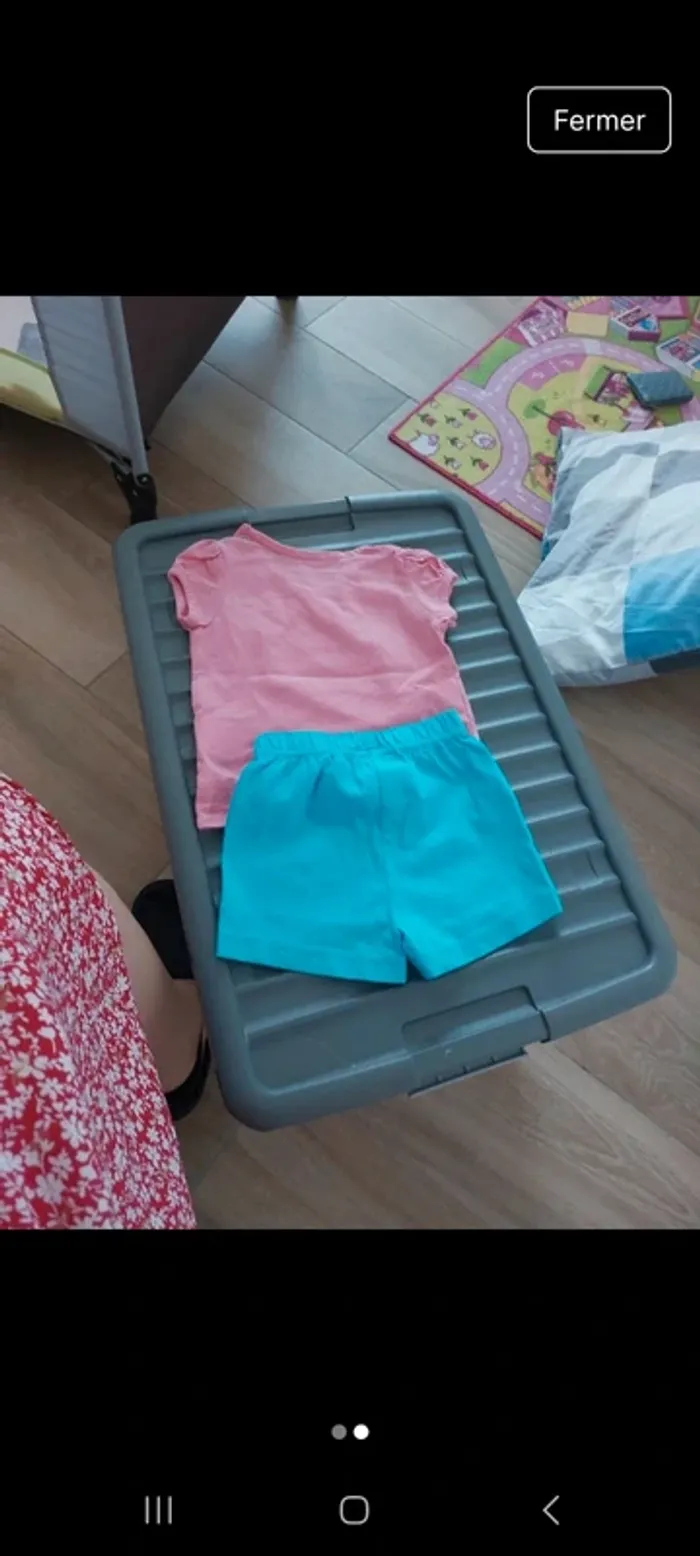Ensemble fille short 6mois - photo numéro 2