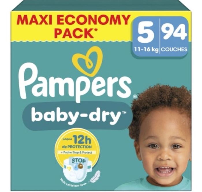 Couches Pampers Baby-Dry – Taille 5 (11–16 kg)