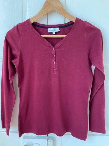 Tee-shirt manches longues neuf Mademoiselle Jacadi prune 14 ans