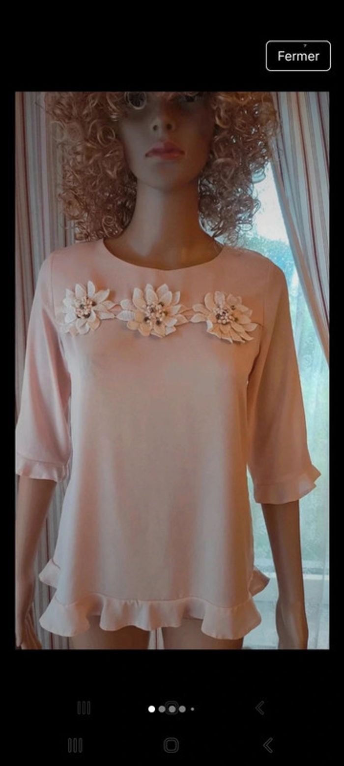 Blouse rose Quinze heure trente Paris taille S