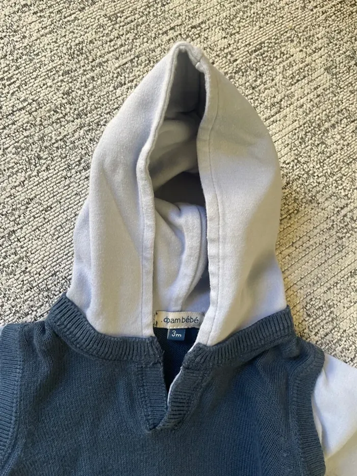 Pull avec cagoule bleu - photo numéro 2