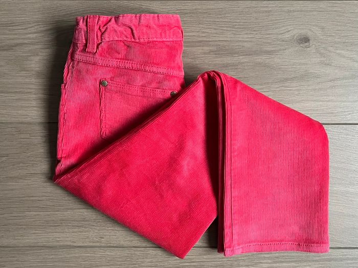 Pantalon en velours rose avec taille ajustable sérigraphié Petit bateau T-6 ans - photo numéro 2
