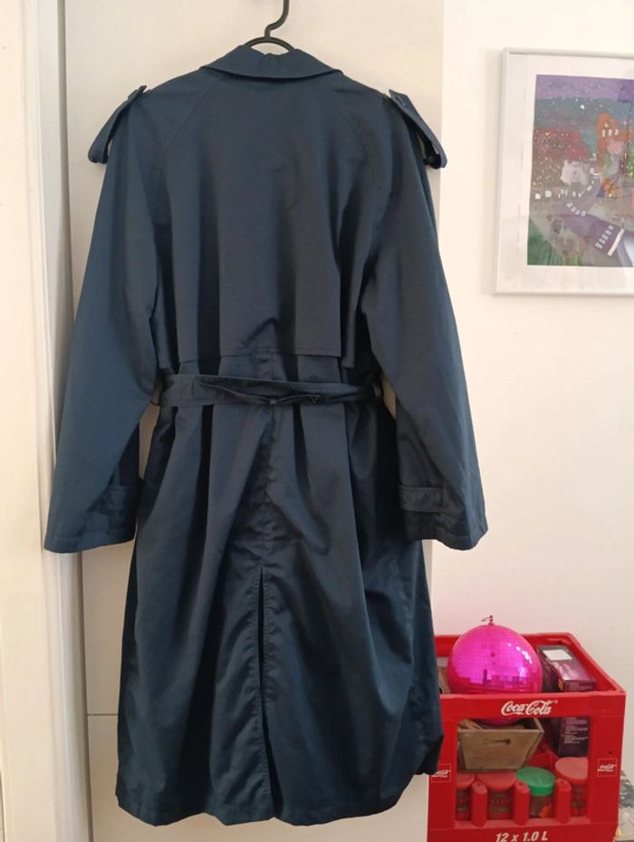 Trench long ceinturé bleu marine taille 48 - photo numéro 5