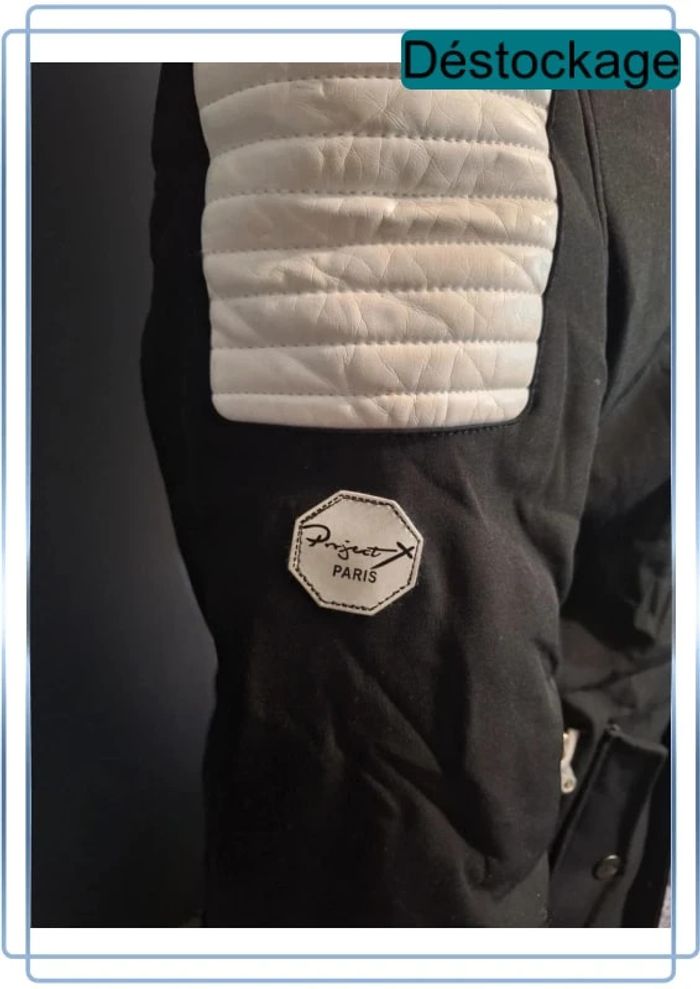 Blouson fourrure à capuche projet X - homme - noir et blanc - taille M (161) - photo numéro 5
