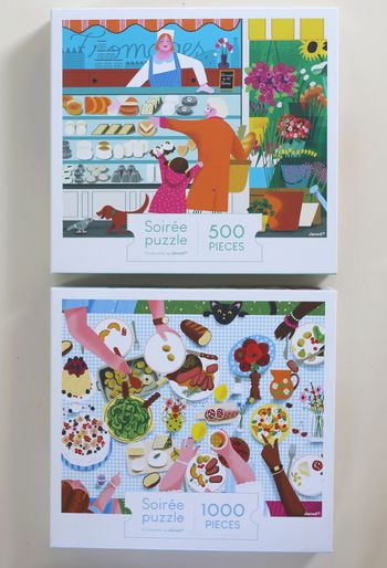 Lot de 2 puzzles Janod (500 pièces, 1000 pièces) Amélie Falière