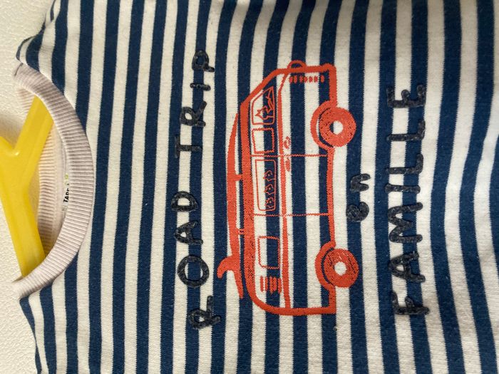 sweat pull rayé imprimé bus bébé 6 mois - photo numéro 3