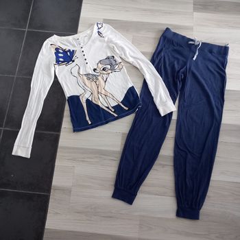 Pyjama femme 2 pièces (t-shirt manches longues+ pantalon) H&M taille M