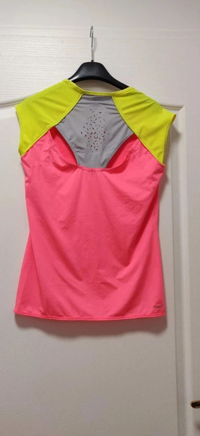 T-shirt technique rose et jaune fluo Oxylane 42 - photo numéro 2