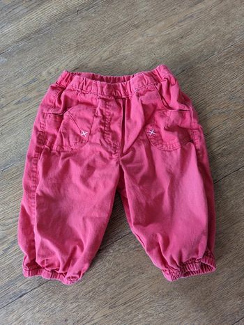 Pantalon coton été rouge Verbaudet 12 mois