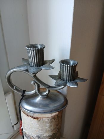 Chandelier à 2 branches étain