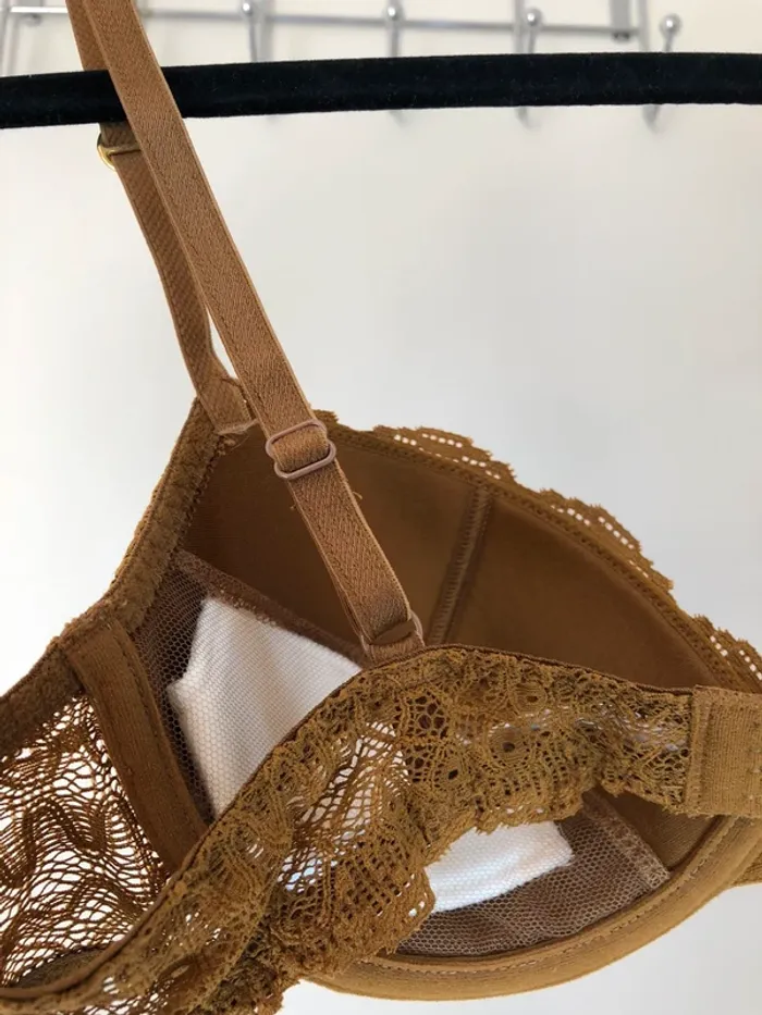 Soutien-gorge ocre fin et dentelle 90B Princesse TamTam - photo numéro 6