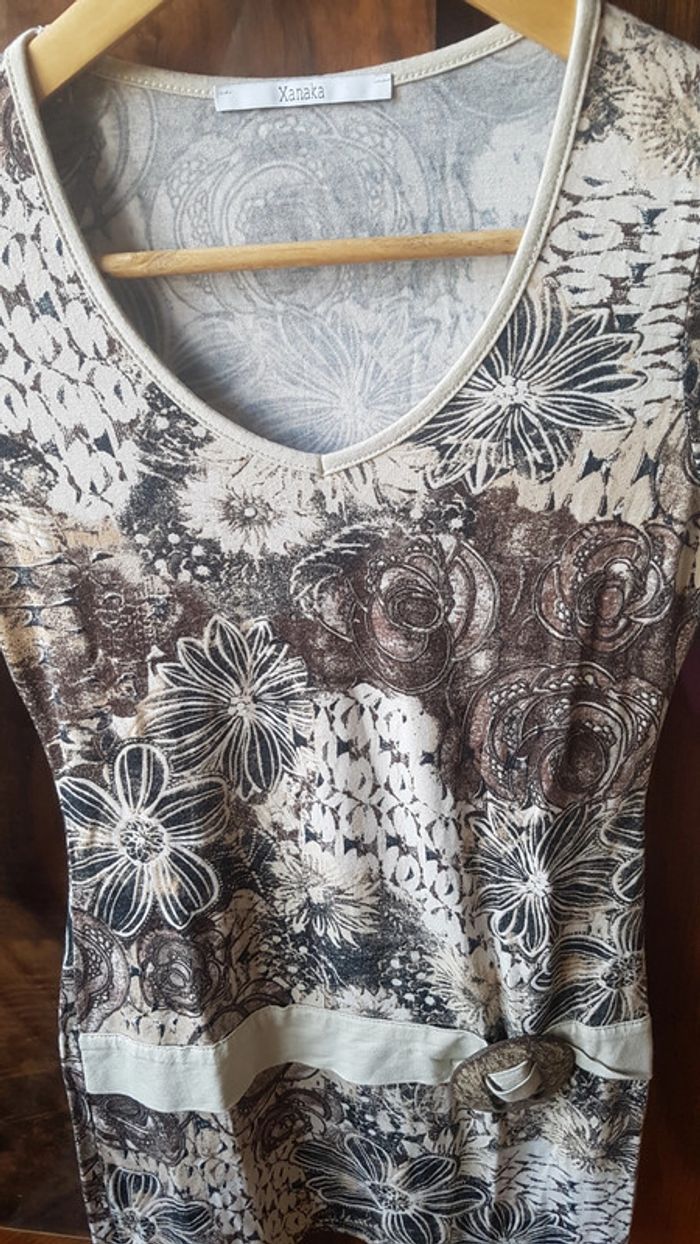 Tee shirt manches 3/4 imprimé fleuris - photo numéro 4