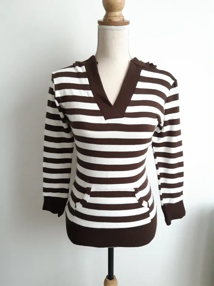 Pull rayé à capuche Jinger Mode