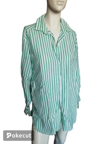 Chemise chemisier vintage rayé stripes vert green spring automne autumn