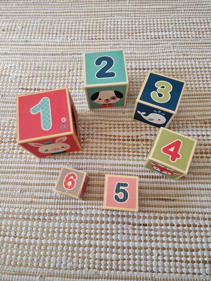 Cubes en bois à empiler 🐰🦊 - photo numéro 3