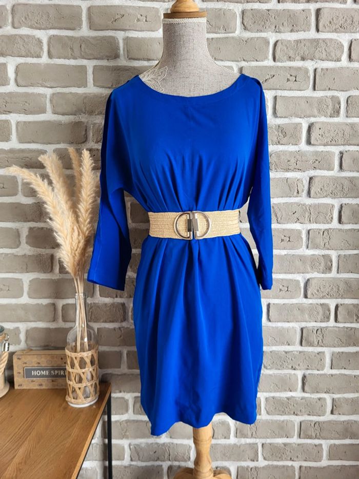 Robe tunique Vero Moda - bleu électrique satiné - photo numéro 10