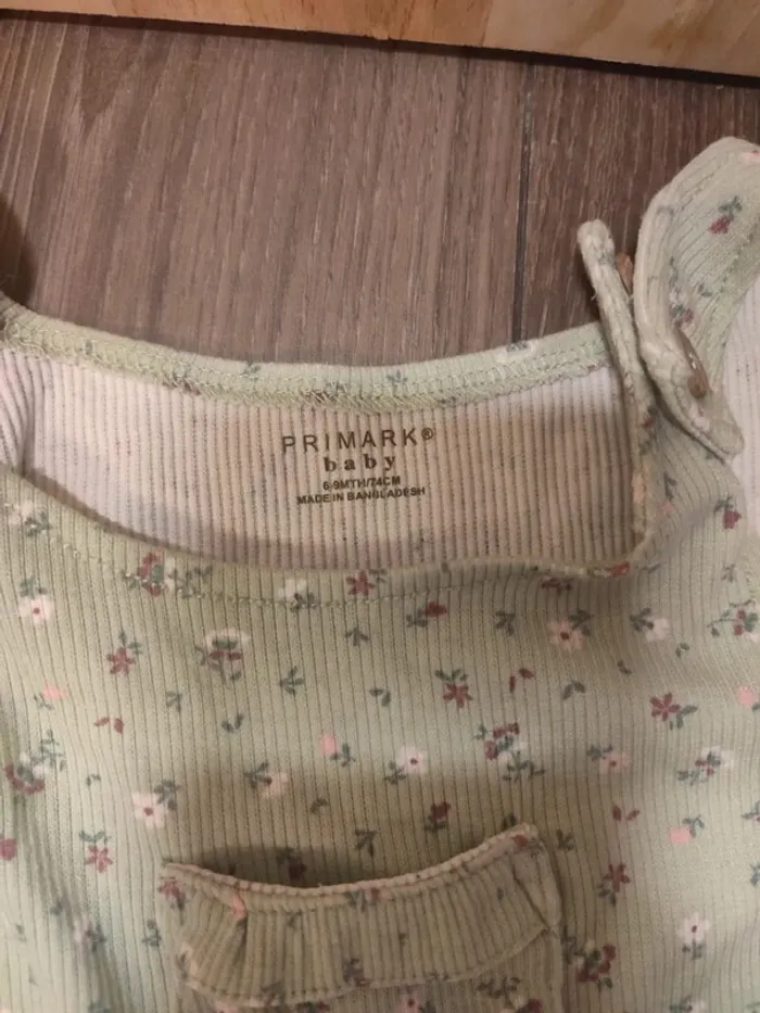 Salopette et turban fleur Primark 6-9 mois très bon état - photo numéro 3