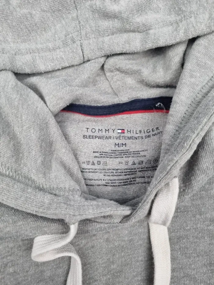 Sweat à capuche Tommy Hilfiger gris – Taille M Femme (mesures en photos) - photo numéro 5
