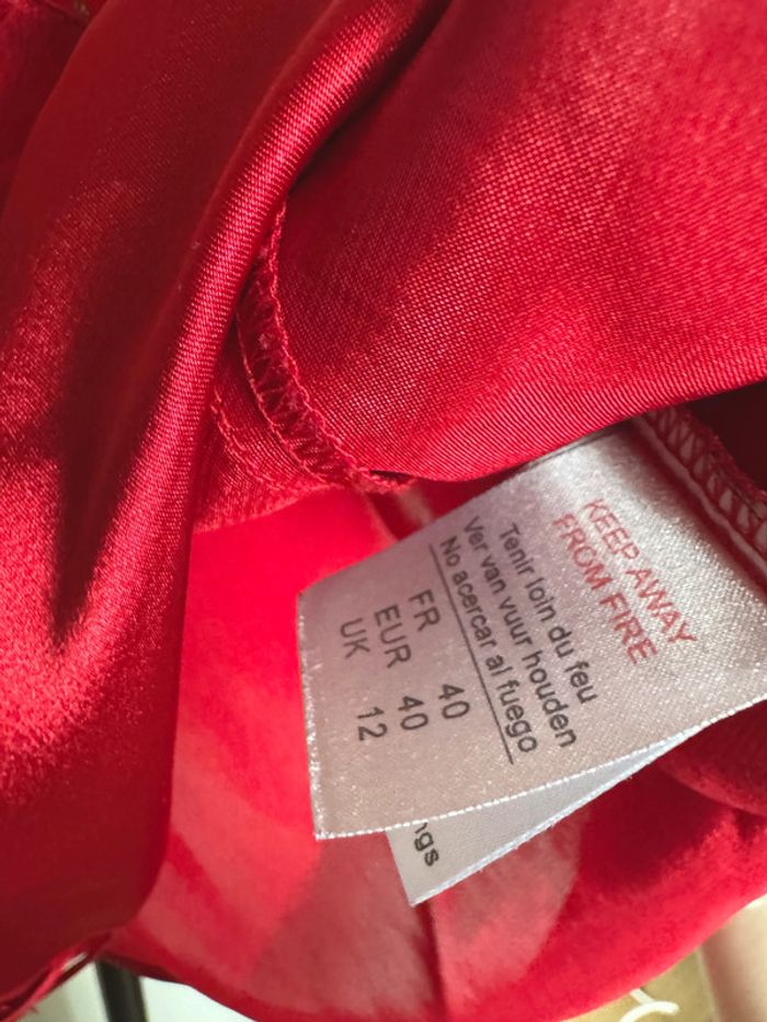 haut sexy de nuit dentelle rouge satin 40 Etam - photo numéro 7
