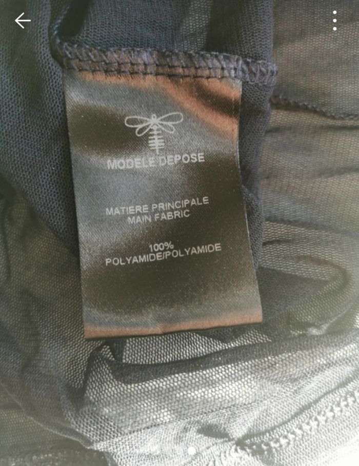 Haut résille manches courtes bleu foncé - photo numéro 4