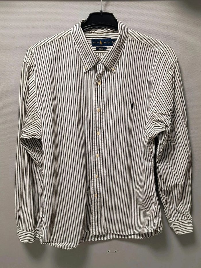 Chemise Ralph Lauren rayée noire et blanche – Slim Fit – Taille XL - photo numéro 8